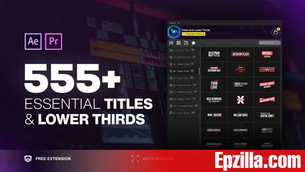 Videohive – AtomX 555+ Essential Titles and Lower Thirds 31130393